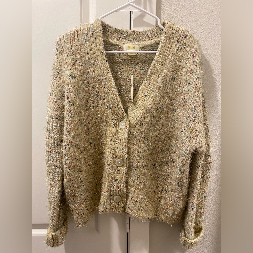 Maeve Speckled Knit Cardigan - Cream